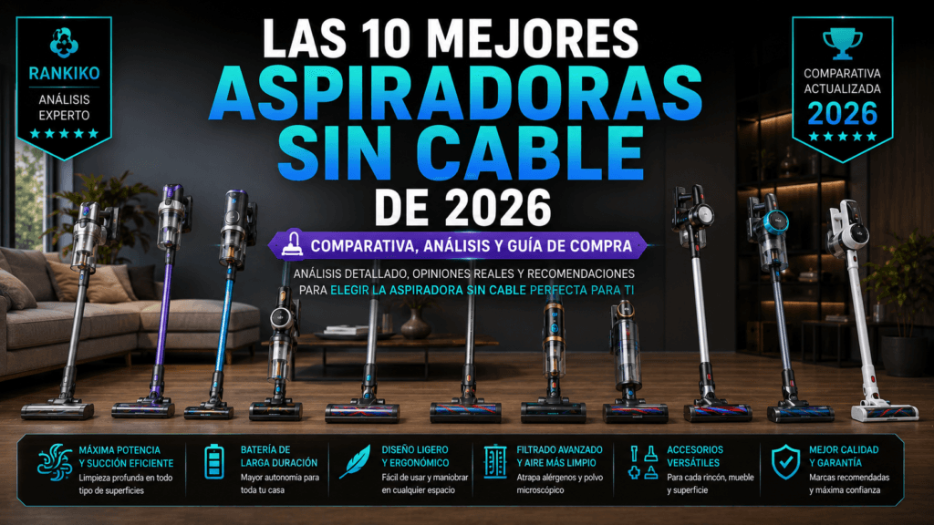 Las 10 mejores aspiradoras sin cable de 2026: comparativa y guía de compra