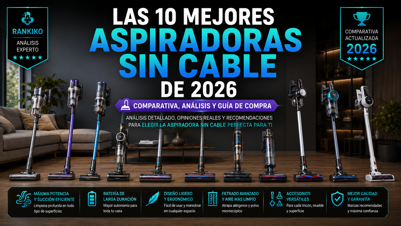 Las 10 Mejores Aspiradoras sin Cable de 2026
