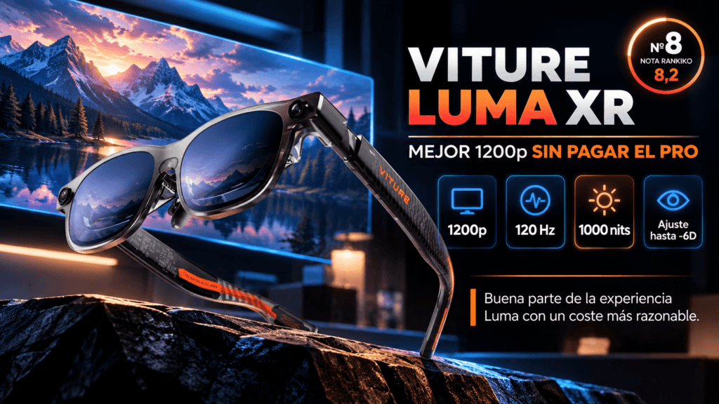VITURE Luma XR en el ranking de gafas AR/XR 2026 de Rankiko