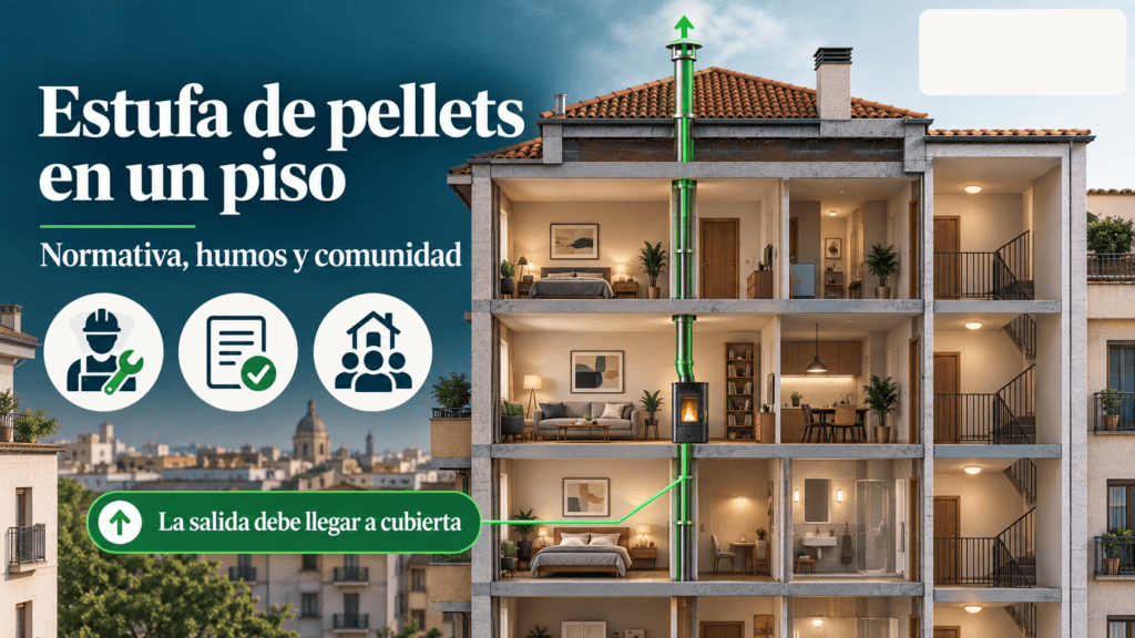 ¿Se puede instalar una estufa de pellets en un piso? Normativa, salida de humos y comunidad