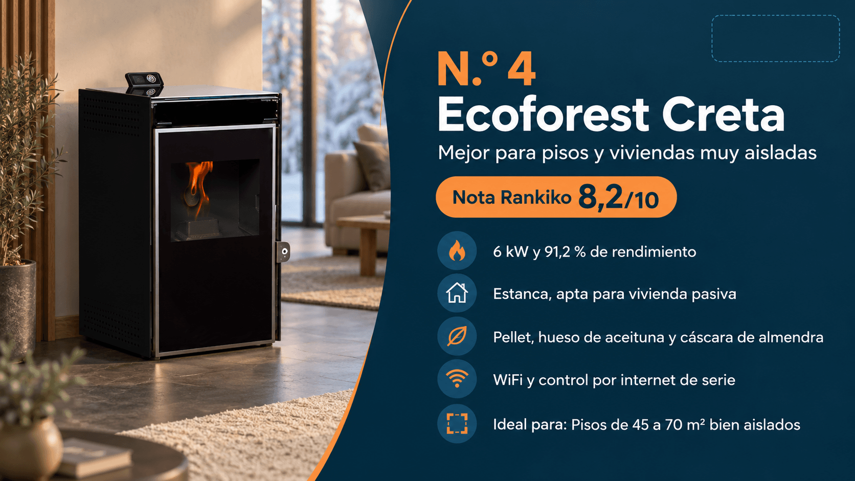 Ecoforest Creta 6 kW para pisos y viviendas aisladas