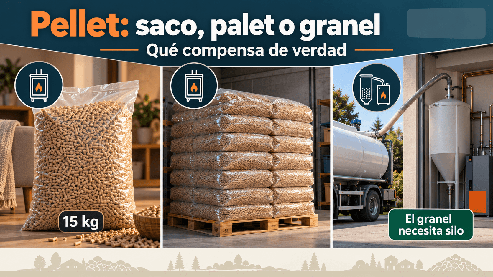 Pellet a granel o en sacos: ¿qué sale más barato y qué compensa?