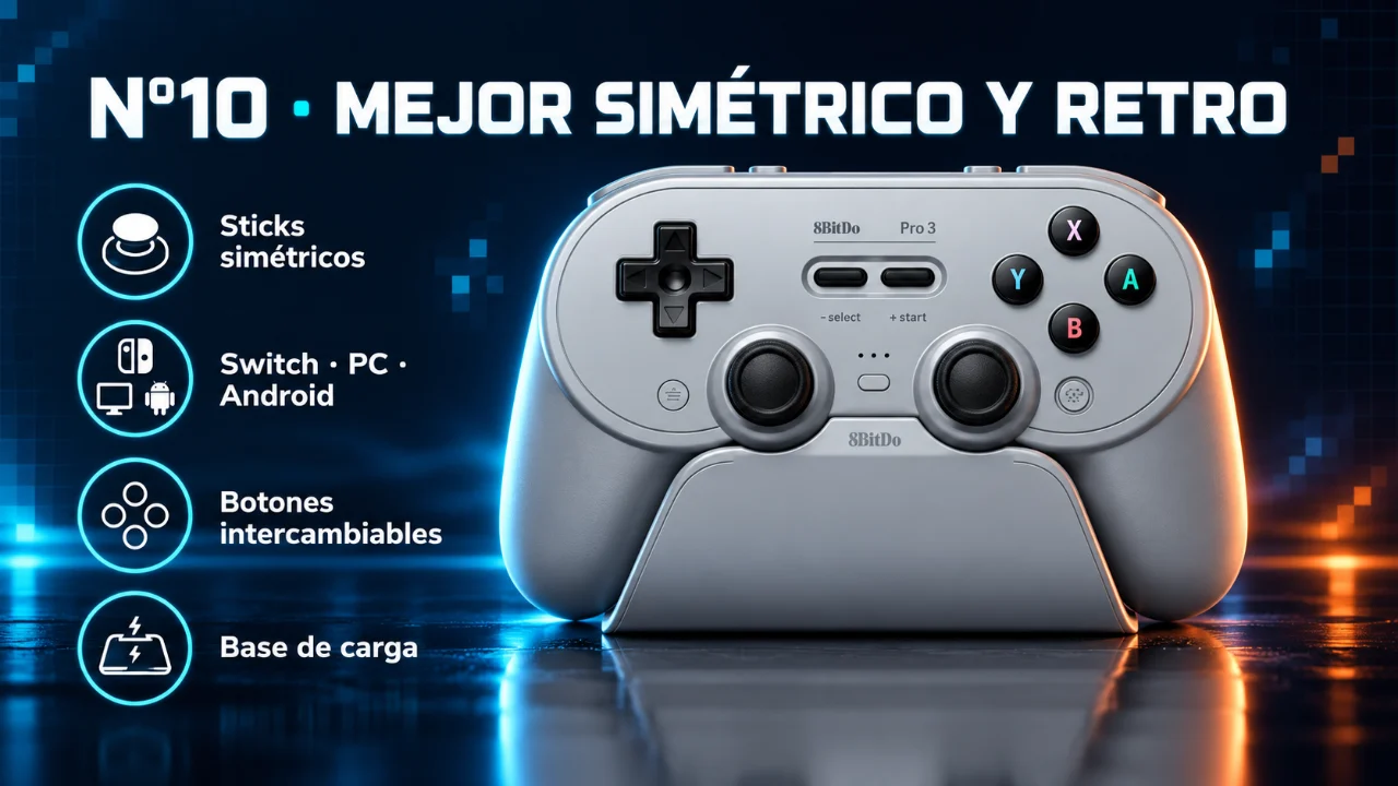 8BitDo Pro 3, el mejor mando de diseño simétrico para Switch, PC y retro