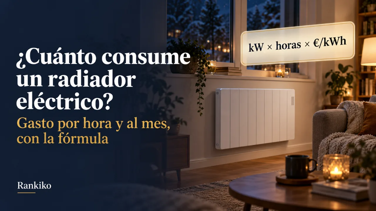 Cuánto consume un radiador eléctrico: gasto por hora y al mes con la fórmula kW × horas × €/kWh