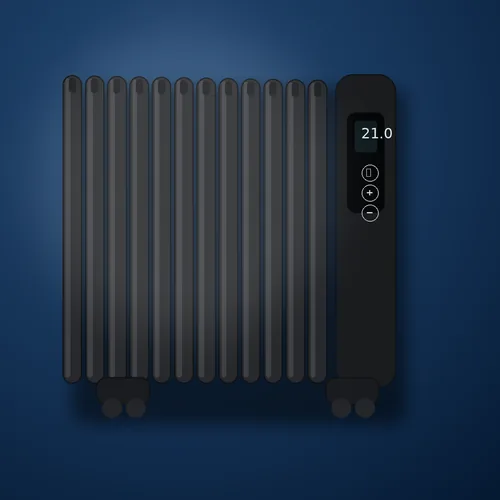 Ilustración del Cecotec ReadyWarm 2500 Thermal Black, emisor térmico de aluminio