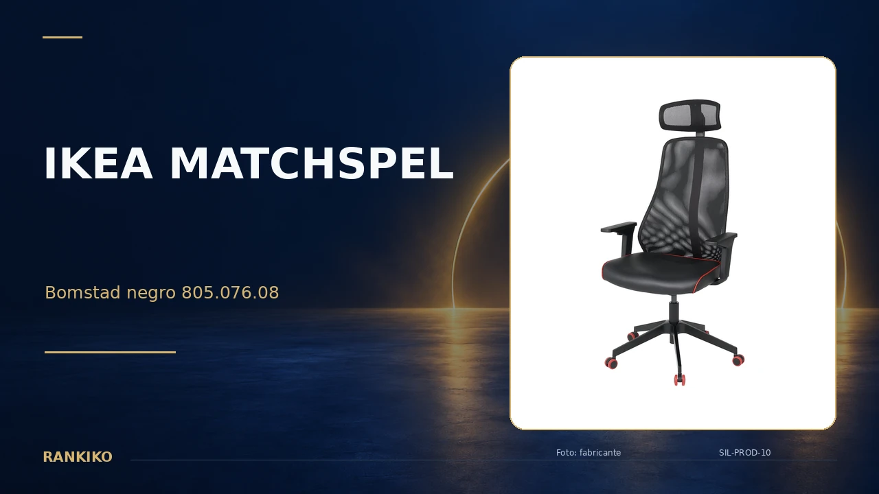 IKEA MATCHSPEL Bomstad negro 805.076.08 en la comparativa de sillas gaming de Rankiko