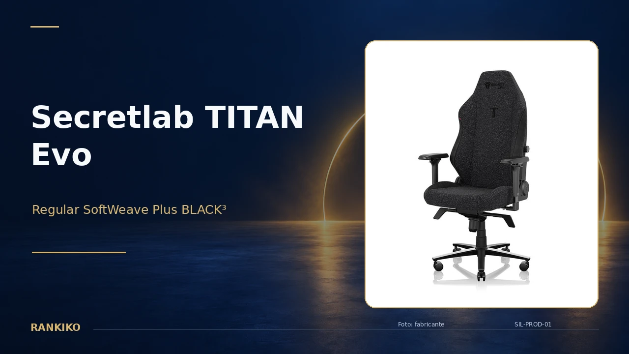 Secretlab TITAN Evo Regular SoftWeave Plus BLACK³ en la comparativa de sillas gaming de Rankiko