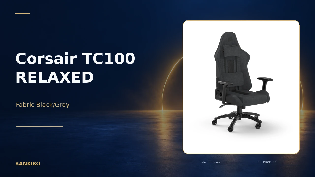 Corsair TC100 RELAXED Fabric Black/Grey en la comparativa de sillas gaming de Rankiko