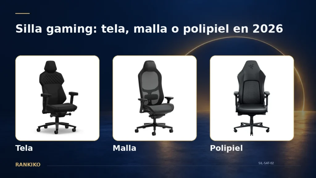 Silla gaming de tela, malla o polipiel: qué cambia de verdad