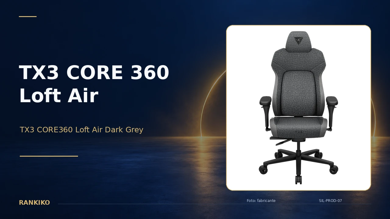 TX3 ThunderX3 CORE 360 Loft Air Dark Grey en la comparativa de sillas gaming de Rankiko